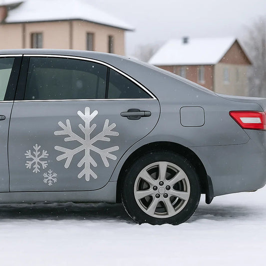 ❄️ Silver Snowflake Car Decal | Winter Car Sticker