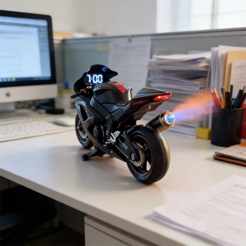 🏍️ Realistic Motorcycle Digital Alarm Clock 🏁✨
