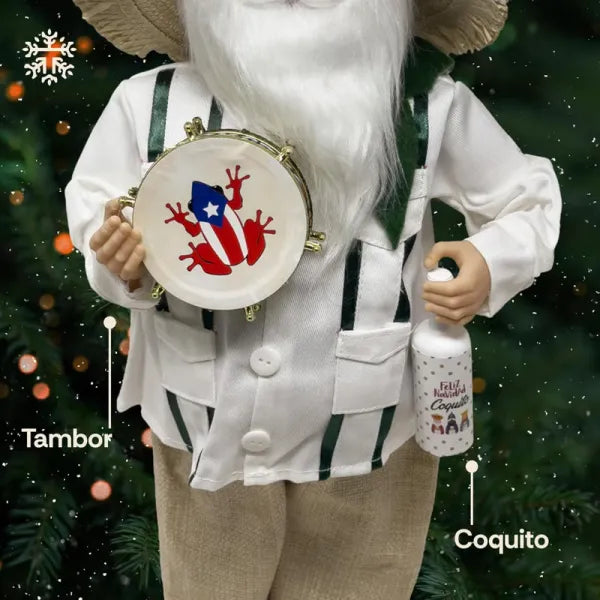 🔥LAST DAY 50% OFF - 🎅Puerto Rican Santa Claus – Coquito & Tambor Holiday Decor🎶