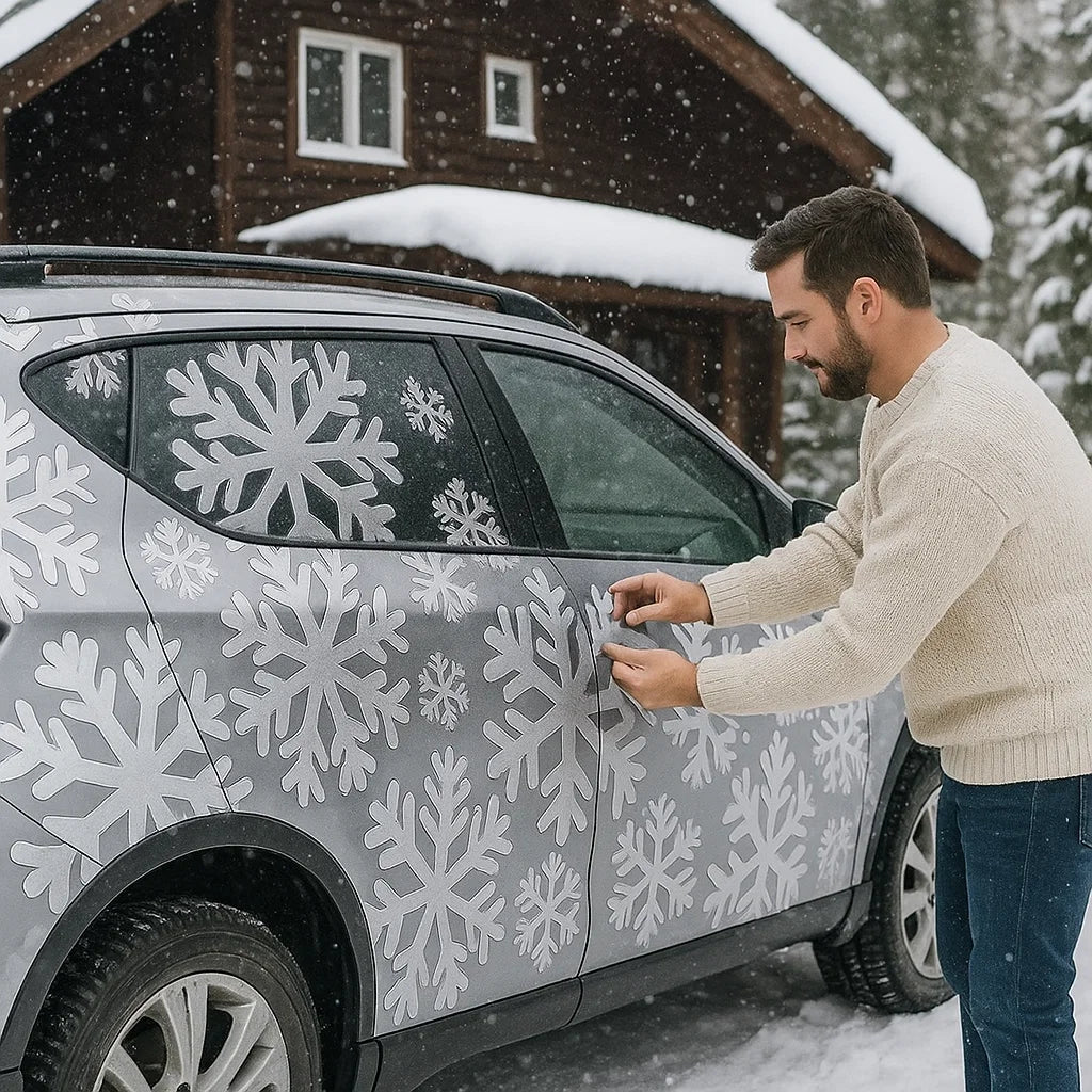 ❄️ Silver Snowflake Car Decal | Winter Car Sticker