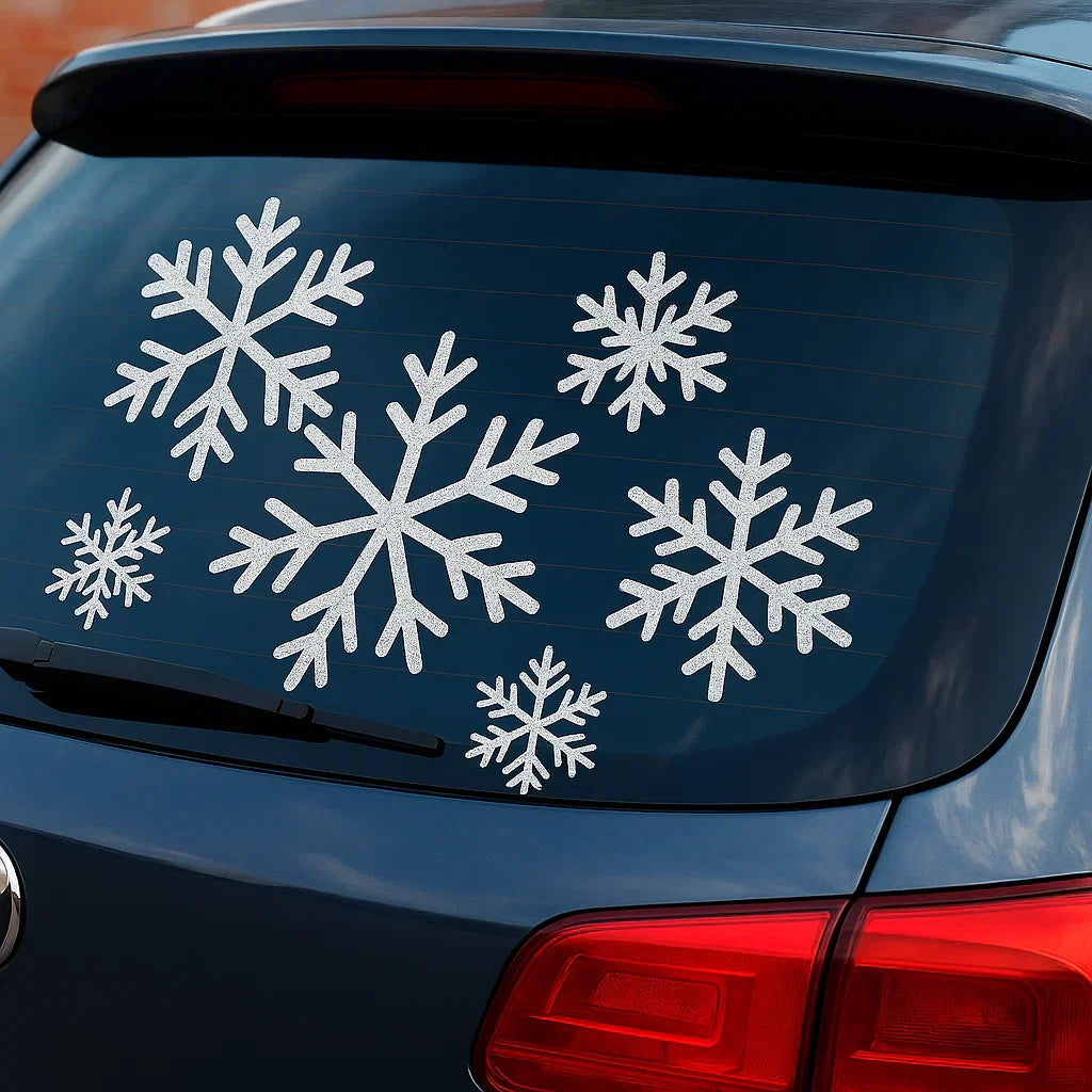 ❄️ Silver Snowflake Car Decal | Winter Car Sticker